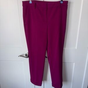 LOFT Fuchsia Belted Ankle Pants